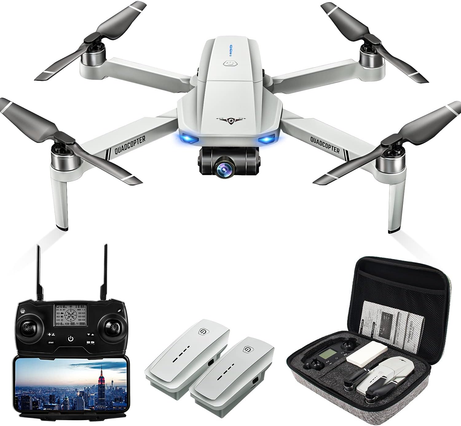 Drones with Camera for Adults 4K, LARVENDER KF102 GPS 4K Drone with 2-Axis Gimbal Camera, 2 Batteries 50Mins Flight Time WiFi FPV Quadcopter Auto Return Home,Brushless Motor Drones for BeginnersKids