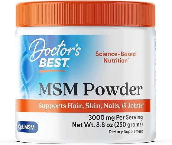 Doctor's Best MSM Powder Supplement for Men & Women, Non GMO, Vegan, 8.8 oz
