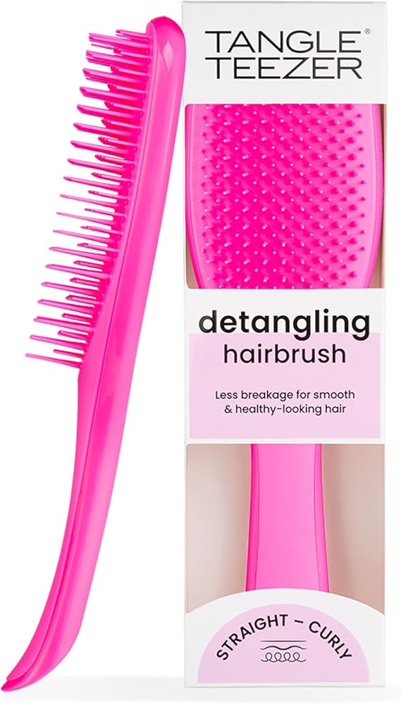 Tangle Teezer Ultimate Detangler Hairbrush - For Wet & Dry Hair - Detangling Brush for All Hair Types - Two-Tiered Teeth Reduce Breakage & Eliminate Knots - Runway Pink