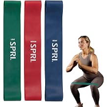 SPRI Mini Loop Bands Kit, Set of 3 - Light, Medium, Heavy Resistance Bands for Lower Body Workouts, Toning Muscles, and Exercise