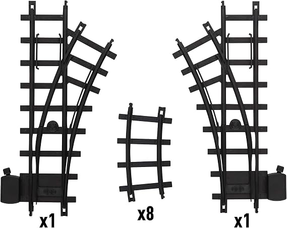Lionel Ready-to-Play Inner Loop 10 Piece Model Train Track Pack Black 2-Rail Plastic Ready-to-Play Expansion Track for Battery-Powered 1:24 Scale Train Sets, Ages 4+