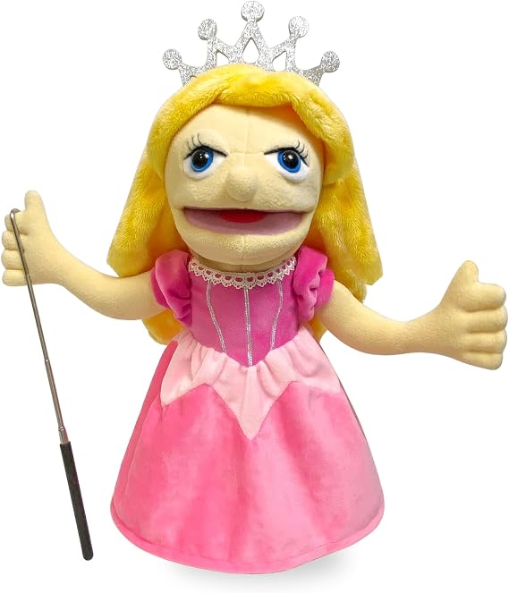 16" Puppets Entriloquist Puppet,Hand Puppets for Kids Plush Princess Puppets for Adults with Removable Mouth Puppet for Kids Ages,Hand Puppet for Adults with Scalable Puppet Control Rod