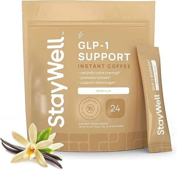 Slim Coffee GLP-1 Supplement | GLP 1 Booster to Control Appetite and Cravings | Great Tasting Metabolic Support - Coffee Bean Extract, Green Tea, Yerba Mate (Vanilla)
