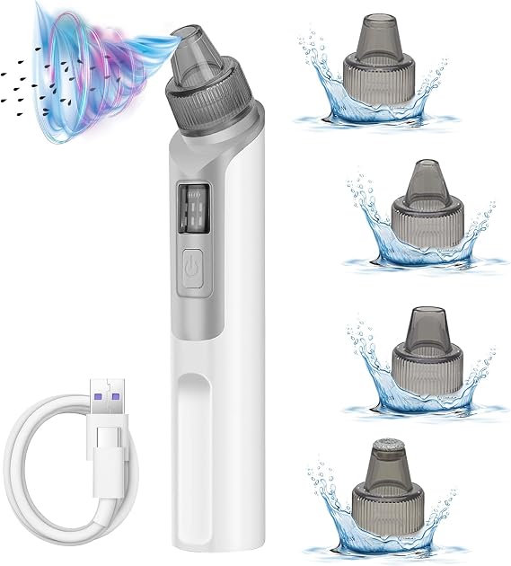 Blackhead Remover Black Head Remover for Face Whitehead Acne Remover with 6 Suction Power, 4 Probes and LED Display, Deep Cleansing Unclogging Pores Blackhead Remover Tool