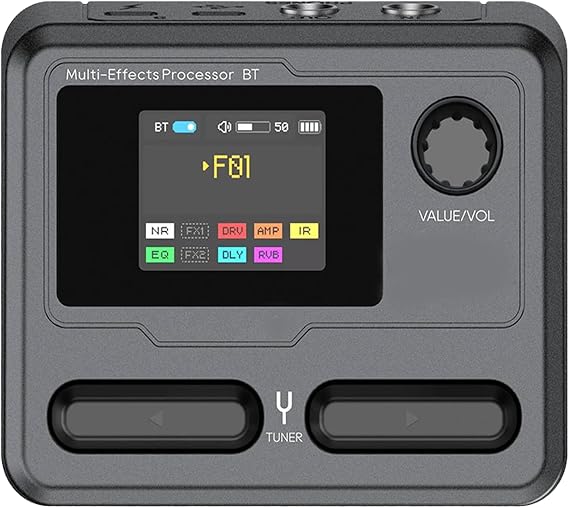 Pocket Guitar Pedal With Amp Modeling, Portable Guitar Multi-effects Processor, With 100 Presets And Looper, Drum Machine, Usb Audio Interface For Electric Guitar And Bass