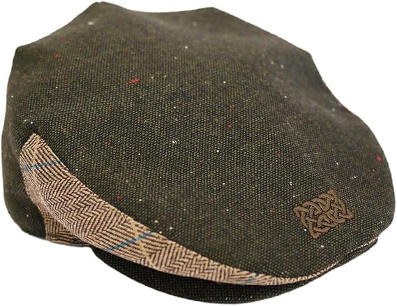Patrick Francis Green Tweed Celtic Knot Flat Cap