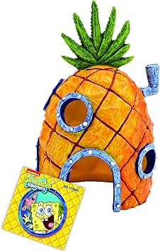 Penn-Plax Spongebob Squarepants Officially Licensed Aquarium Ornament Spongebobs Pineapple House Medium