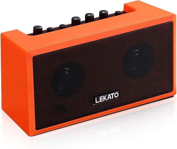 LEKATO Mini Guitar Amplifier with Clean Overdrive Effects 5W Portable Electric Guitar Amp with Bluetooth Function