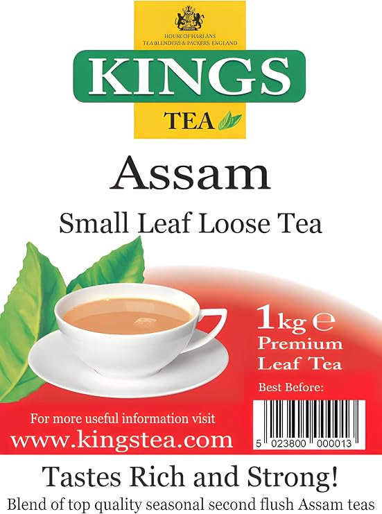 KINGS TEA, ASSAM LOOSE TEA, SMALL LEAVES, 1 Kg (Pack of 1)