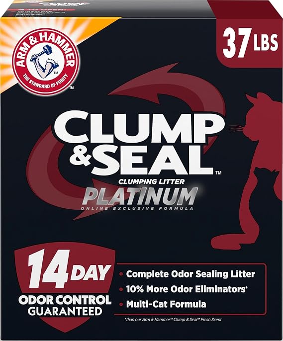 ARM & HAMMER Clump & Seal Platinum Clumping Cat Litter, Online Only, 37 Lbs
