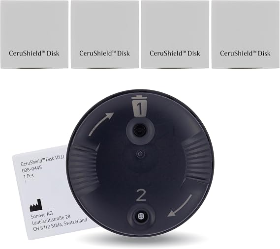 Cerushield Disk v2.0 098-0445, Wax Guards Filters Replacements, Accessories compatible with Phonak Hearing Aid Audeo Marvel, Paradise, Lumity Hearing Aid only using SDS 4.0 receiver-4 packs/32 Filters