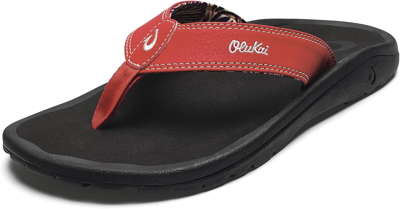 OluKai Ohana Men's Sandals, Water Resistant Flip Flops with Arch Support | Lightweight Comfort for Beach & Travel, Enhanced Traction for Wet Surfaces
