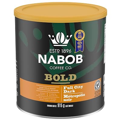 NABOB Full City Dark Ground Coffee, 915g32.27 Ounces Pack of 6 {Imported from Canada}