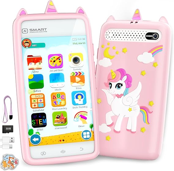Kids Smart Phone for Girls, 3.97" Touch Educational Play , Pink