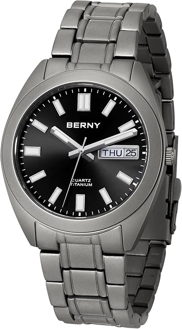 BERNY Titanium Watch for Men Japanese Quartz Movement Titanium Analog Quartz Watches 10ATM Waterproof Super Luminous