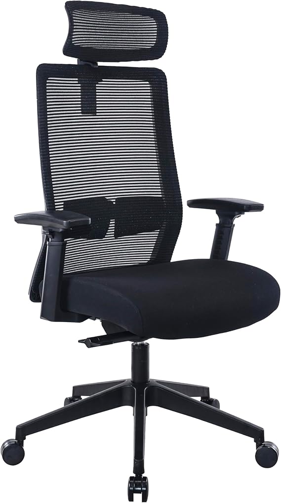 Boss Office Products Mesh Task Chair with Headrest, Black