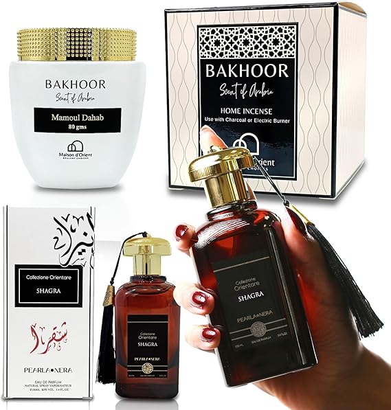 Arabian Perfume for Women and Men, Bakhoor Oud Duo - Exclusive Oud SHAGRA Perfume & Bakhoor Set, Perfect for Personal Use & Home Scenting