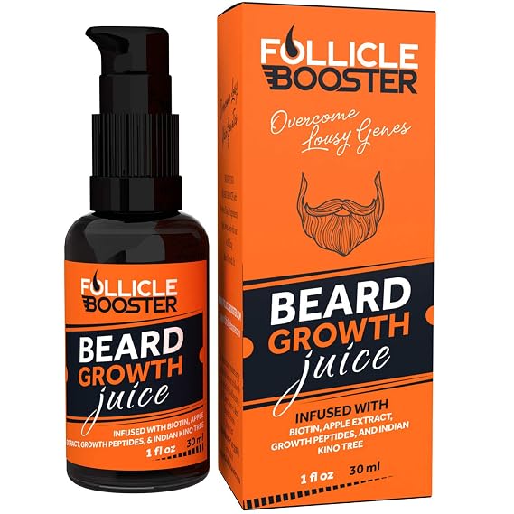 Beard Growth Oil - 1Fl Oz - Growing Serum That Softens & Strengthens Beards and Mustaches - Facial Hair Treatment Treatment Infused with Biotin Capilia Longa Niacinamide and 100% Natural Ingredients