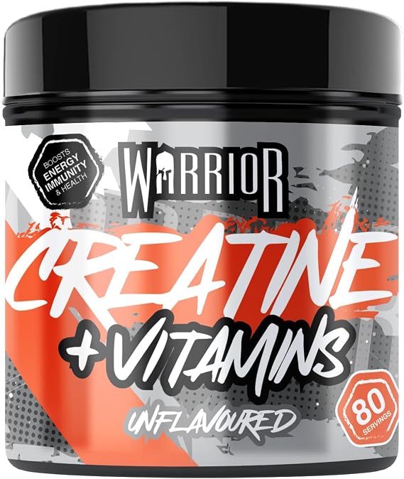 Warrior Creatine Monohydrate 360g (80 Servings) – Creatine Powder + Multivitamin with Magnesium & Vitamin D – All-in-One Gym & Sports Performance Formula for Strength, Muscle & Energy – Unflavoured