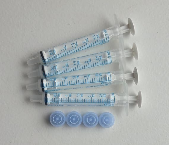 BAXA ExactaMed Oral Liquid Medication Syringe 3cc/3mL 4/PK Clear Medicine Dose Dispenser With Cap Exacta-Med BAXTER Comar Latex Free