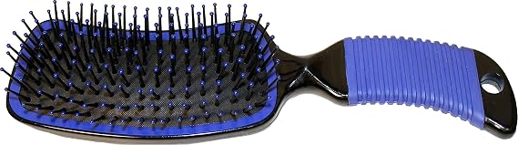 PARTRADE P Curved Handle Mane/Tail Brush Blue, 8 1/2" X 2 1/2", Model Number: 634801