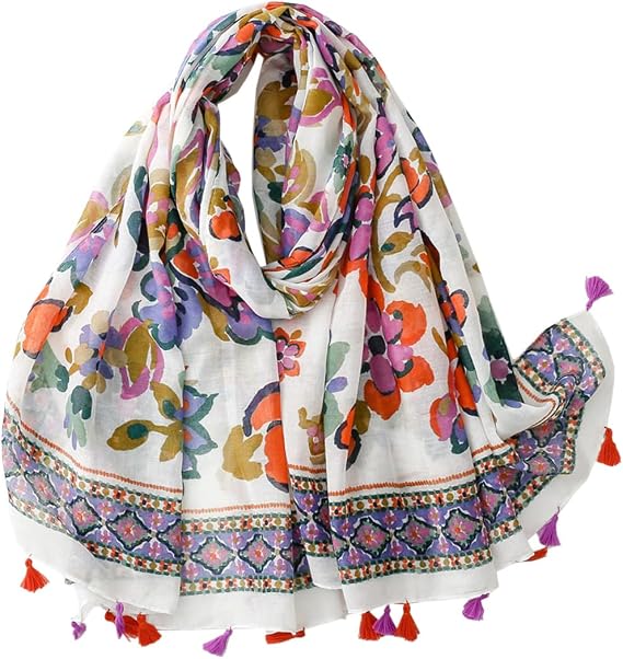 Soft Scarf for Women Girls Boho Large Lightweight Scarves Shawls Wraps for Four Seasons 70 x 35 inches