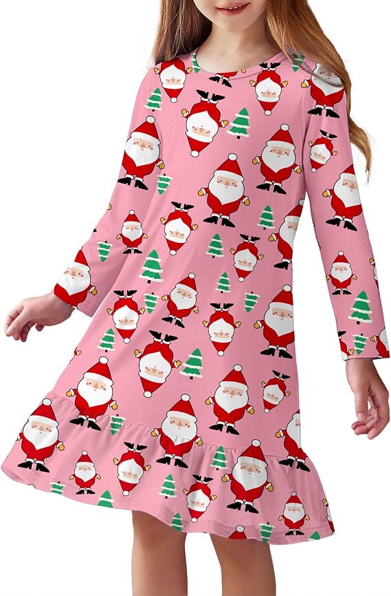 Arshiner Girls' Sleepwear Long Sleeve Cute Nightgown Nightie Pajama Dress