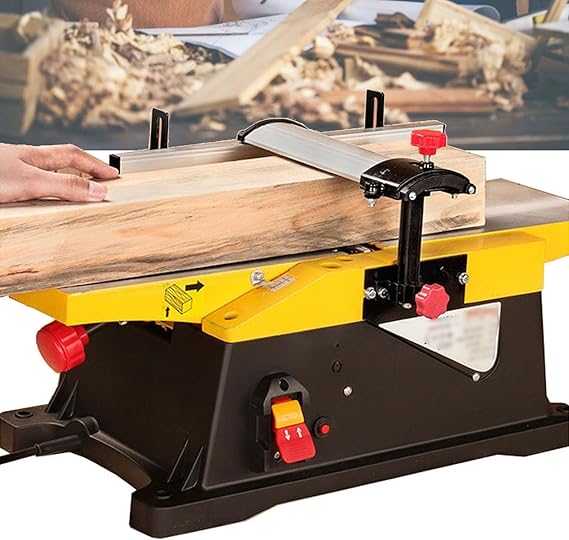 1800W Benchtop Planer, Electric Multifunctional Desktop Woodworking Planer, 6inch Wood Planer 12000 RPM/min, Adjustable 0-3MM Cutting Depth, for Wood Cutting