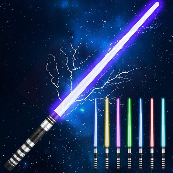 Light Sabers for Kids - 7 Color LED Light-Up Sword with Sound Effects, Safe Dueling for Ages 5-12