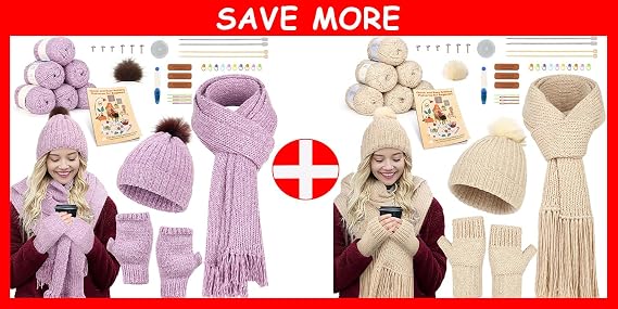 Katech Knitting Kit for Beginners Adults-Learn to Knit Kits for Adults Beginner Kids