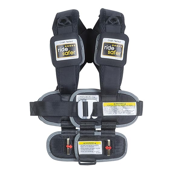 RideSafer Gen 5 - Small Black, Lightweight, Compact, Portable Car Seat - Perfect for Travel and Everyday Child Safety