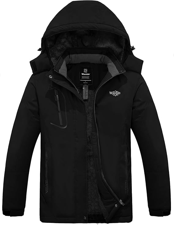 wantdo Women Hardshell Waterproof Windproof Insulated Ski Trekking Jacket | Adjustable Hood and Hem & Unrestricted All-Terrain Outdoor Comfort