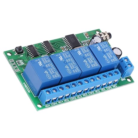 DTMF Relay Decoder, 4 Channel 12V Remote Control Board with 10A Load 8 Working Modes Phone Signal Switching for Home Automation DIY Projects Compact 8x5x1.8cm 1 Pack