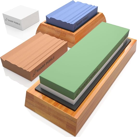 Sharp Pebble Two Side 3000/8000 Grit Knife Sharpening Stone and Woodworking Dual Grit Sharpening Stones Grit 400 & 1000