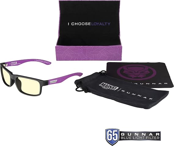 Gunnar Bluelight Blocking Glasses - Enigma - Black Panther Edition - Amber