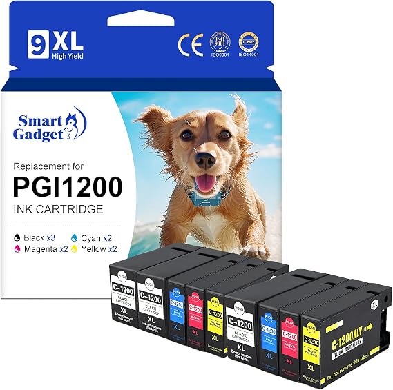 Compatible Ink Cartridge Replacement for Canon PGI-1200XL PGI-1200 XL to Use with Maxify MB2720 MB2320 MB2120 MB2350 MB2050 MB2020 Printer (3 Black,2 Cyan,2 Magenta,2 Yellow,9 Pack)