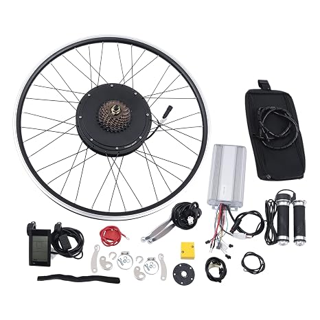 Electric Bike Conversion Kit, 48V 1500W 700C 24.92" Rear Wheel Electric Bicycle Hub Kit w/LCD Display & PAS, 5-Speed Adjustment E-Bike Conversion Kit for 24.92 Inch Bike