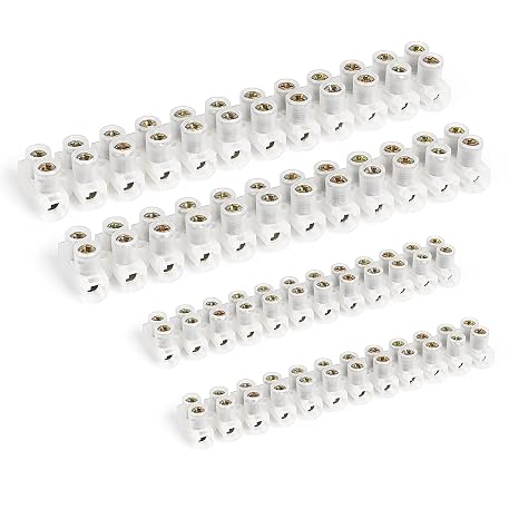 4 Pcs Wire Connectors, 3A, 15A Electrical Connectors, 12 Way White Terminal Block Strip, Electric Cable Connector Blocks Electrical Connecting, Wire Connectors for Lamps, Household Appliances