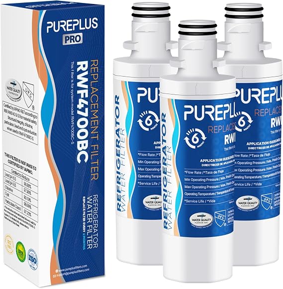 PUREPLUS PRO LT1000PC ADQ747935 Refrigerator Water Filter, 3 Pack