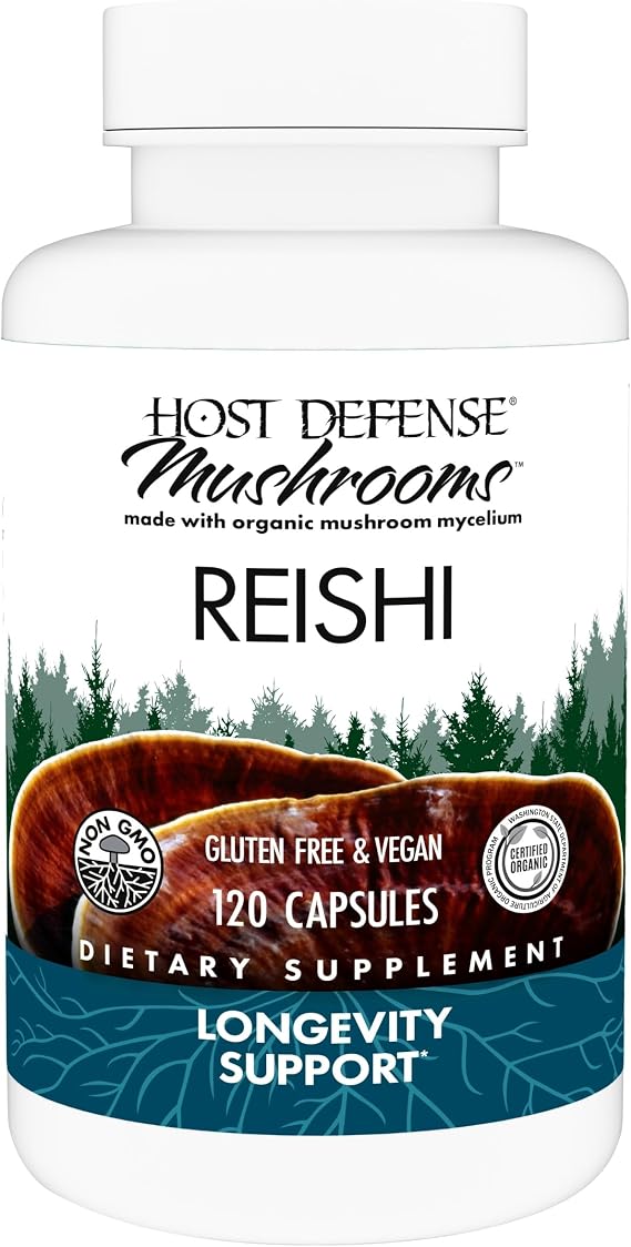 Host Defense Reishi Capsules, Heart & Immune Health Support, 120 Capsules