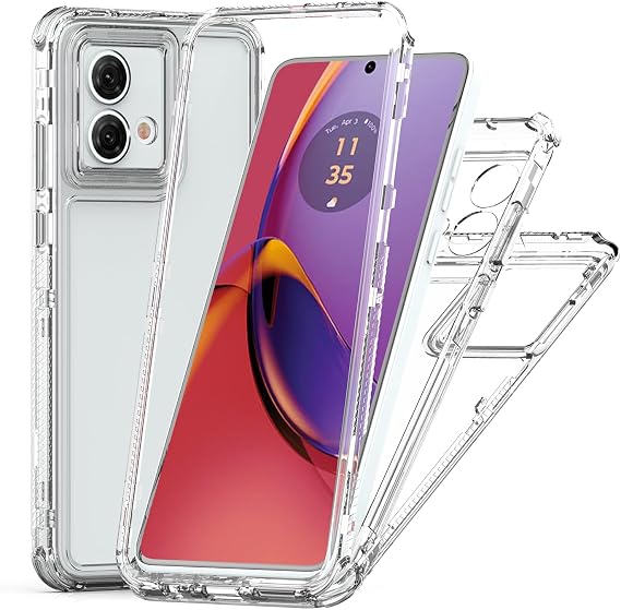 Sawiqpd Clear Case for Motorola Moto Edge 40 Neo Phone, Slim Silicone Crystal Transparent Protective Cover Soft TPU Bumper 3 in 1 Case Shockproof Back Case for Moto Edge 40 Neo [No Screen Protector]