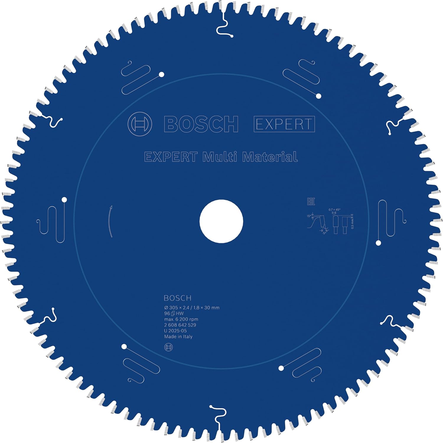 Bosch 2608642529 circular saw blade Expert for multi-stage 305 x 30 x 2.4 mm Z96T [Energy Class A]