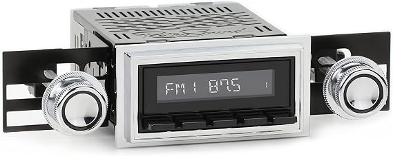 RetroSound RetroRadio AM FM Stereo 08-77 Black Compatible with 1967-70 Ford Mustang