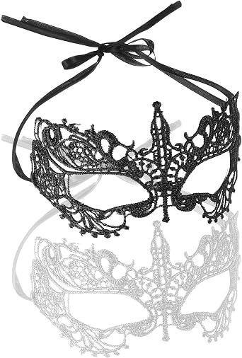 2 Pcs Mask Masquerade, Masquerade Mask for Women Lace Masks Venetian Masks for Costume Party Prom Ball Carnival, Black & White