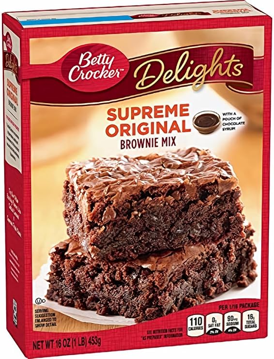 Betty Crocker Delights Supreme Original Brownie Mix 16 oz (Pack of 4)