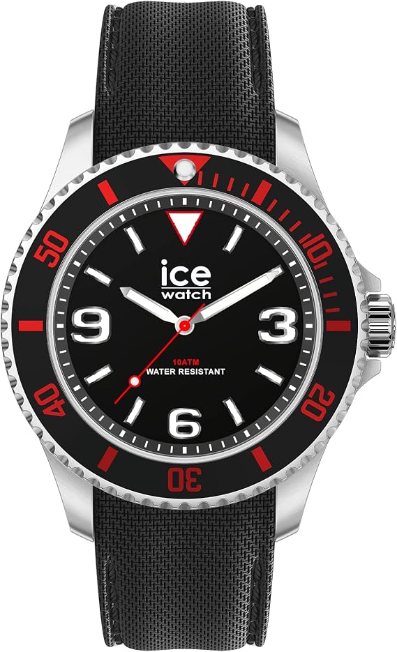 ICE-WATCH - ICE steel Black red - Men's wristwatch with silicon strap - 020373 (Medium)