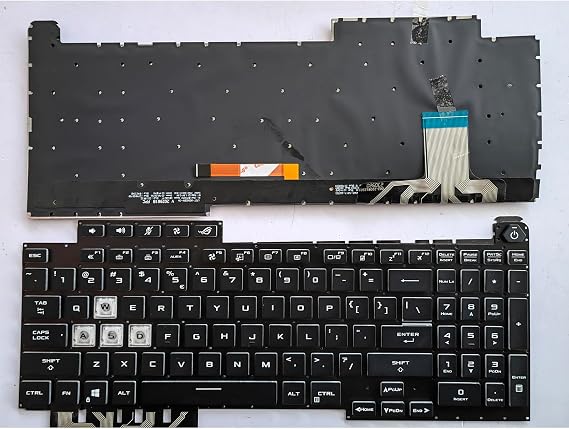 Laptop Replacement US Laptop Keyboard for ASUS ROG Strix G17 G713Q G713QE G713QM G713QR G713QY no Pointer with Backlight Backlit White Key US RGB Black