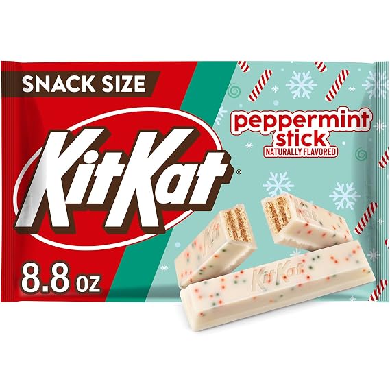 KIT KAT Peppermint Stick Flavored Wafer Snack Size, Christmas Candy Bag, 8.8 oz