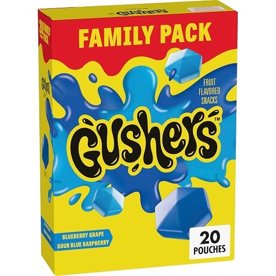 Gushers Blueberry Grape & Sour Blue Raspberry Fruit Snacks, 20 ct, 16 oz