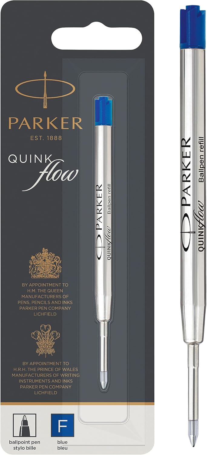 Parker 1950368 Quinkflow Ballpoint Pen Replacement, Thin Tip, Blue
